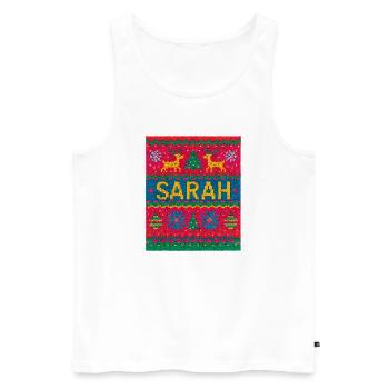 Sarah Christmas Knit Doormat - Men's Premium Organic Tank Top - white - Front - AI Model Male 178 light (178cm)