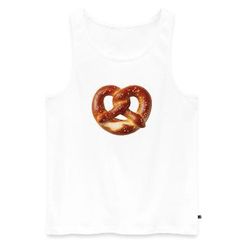 Brezel - Männer Premium Bio Tank Top - Weiß - Vorne - Michal (187cm)