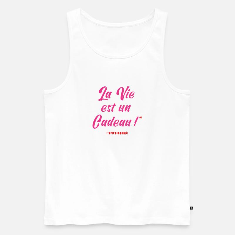 DAS LEBEN IST EIN GESCHENK (vergiftet) - Männer Premium Bio Tank Top - Weiß