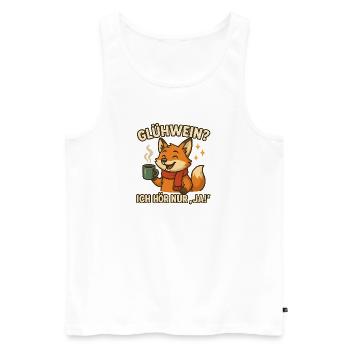Winterfuchs genießt Glühwein - Männer Premium Bio Tank Top - Weiß - Vorne - Michal (187cm)