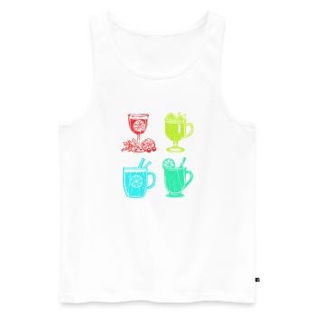 Weihnachtsmann Glühwein Weihnachten - Männer Premium Bio Tank Top - Weiß - Vorne - Michal (187cm)