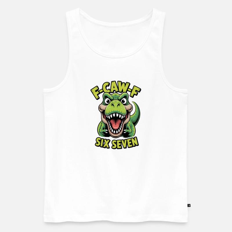 Cawing Rex Six Seven Tee - Männer Premium Bio Tank Top - Weiß