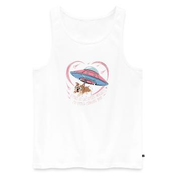 Love Dog Galaxy Master Treues Geschenk - Männer Premium Bio Tank Top - Weiß - Vorne - Michal (187cm)