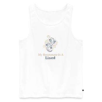 Mon colocataire est un lézard - Débardeur bio Premium Homme - blanc - Devant - AI Model Male 178 light (178cm)