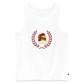 Who needs motivation I've got cake - Men's Premium Organic Tank Top - white - Front - Michal (187cm)