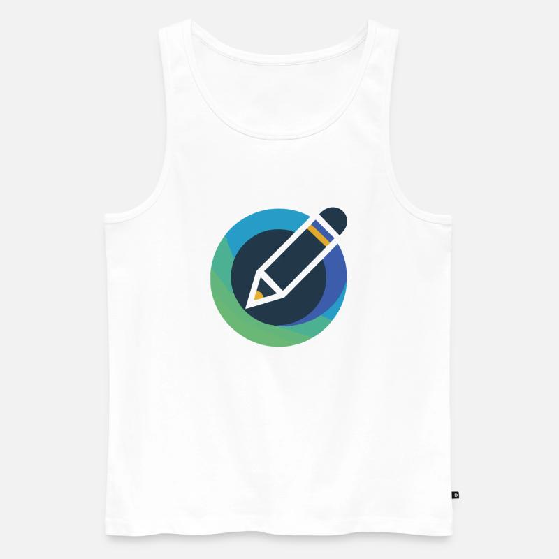 Abstraktes Bleistift-Emblem im Kreis - Männer Premium Bio Tank Top - Weiß