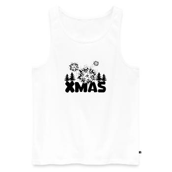 XMAS Design mit Schneeflocken und Tannen - Männer Premium Bio Tank Top - Weiß - Vorne - AI Model Male 178 light (178cm)