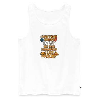 Foodie Fitness Humor Graphic - Men's Premium Organic Tank Top - white - Front - Michal (187cm)