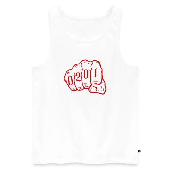 Ruhrpott Essen Vorwahl 0201 Hoodie - Männer Premium Bio Tank Top - Weiß - Vorne - Michal (187cm)