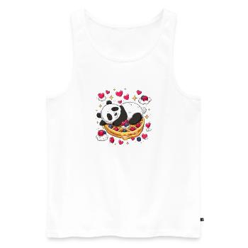 Panda on Waffle Dreams - Men's Premium Organic Tank Top - white - Front - AI Model Male 178 light (178cm)