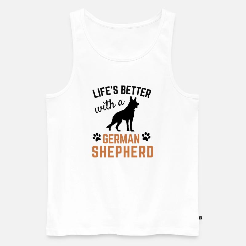 Deutscher Schäferhund, Vater, Mutter, Besitzer, Geschenk - Männer Premium Bio Tank Top - Weiß