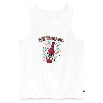 Sip Happens Party Bottle - Men's Premium Organic Tank Top - white - Front - AI Model Male 178 light (178cm)