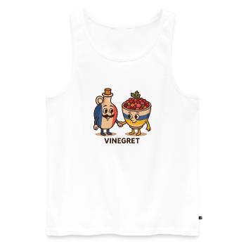 Motif de dessin animé du duo Vinegret - Débardeur bio Premium Homme - blanc - Devant - Michal (187cm)