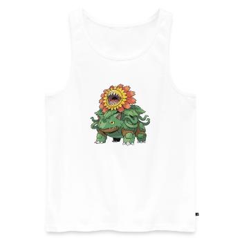 Sunflower Monster Beast - Men's Premium Organic Tank Top - white - Front - AI Model Male 178 light (178cm)