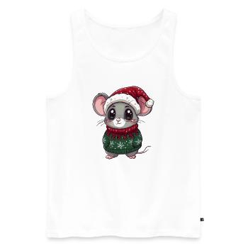 Noël de Noël Souris - Débardeur bio Premium Homme - blanc - Devant - Michal (187cm)