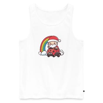Noël du Père Noël Coccinelle - Débardeur bio Premium Homme - blanc - Devant - Michal (187cm)