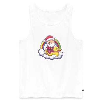 Ente Weihnachtsmann Weihnachten - Männer Premium Bio Tank Top - Weiß - Vorne - AI Model Male 178 light (178cm)