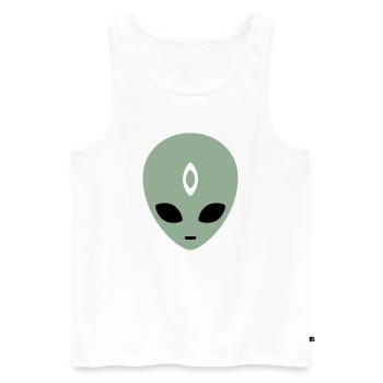 Tête d’extraterrestre Troisième Œil (trois couleurs) - Débardeur bio Premium Homme - blanc - Devant - AI Model Male 178 light (178cm)