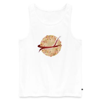 Japanese Fan Mandala with Brush Stroke - Men's Premium Organic Tank Top - white - Front - Michal (187cm)
