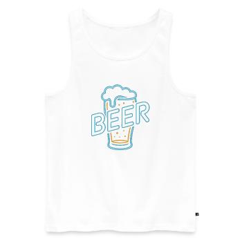 Bier – Cool Beer Logo - Männer Premium Bio Tank Top - Weiß - Vorne - AI Model Male 178 light (178cm)