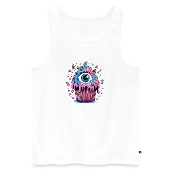 Eye in Neon Cupcake Color Explosion - Men's Premium Organic Tank Top - white - Front - Michal (187cm)