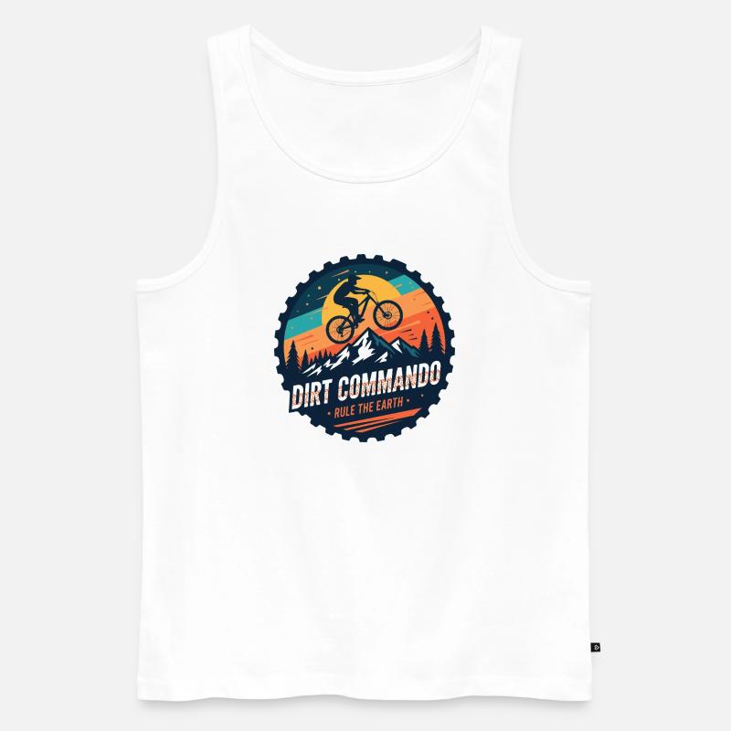 Dirt Commando Mountainbiker - Männer Premium Bio Tank Top - Weiß
