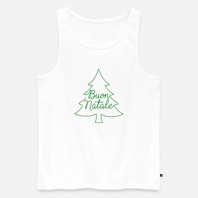 Buon Natale Tannenbaum Weihnachtsdesign - Männer Premium Bio Tank Top - Weiß