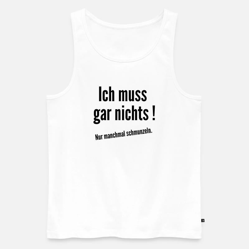 Schmunzeln - Männer Premium Bio Tank Top - Weiß