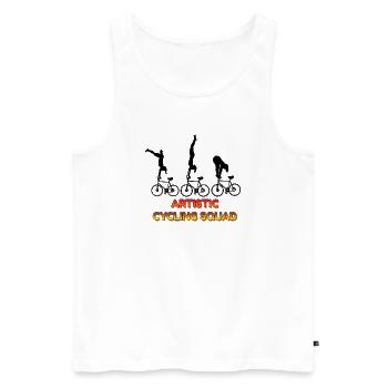 Radfahrergruppe Akrobatische Stuntfahrer Teamkunst Spaß - Männer Premium Bio Tank Top - Weiß - Vorne - Michal (187cm)