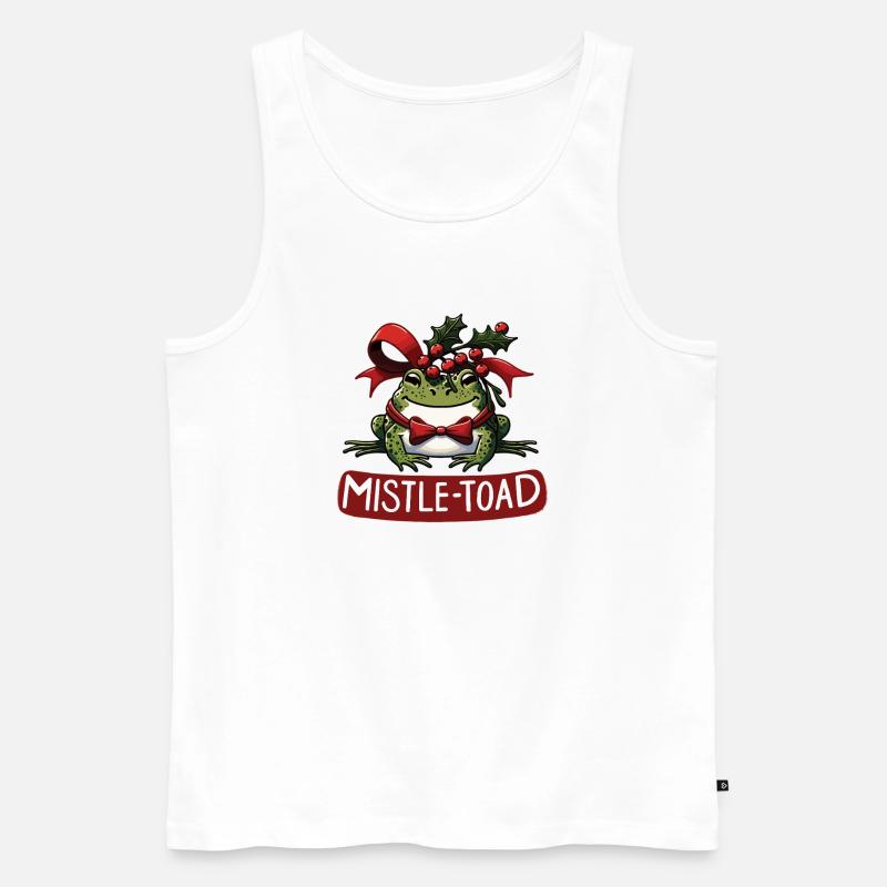 Mistle-Toad Funny Christmas Toad Pun - Men's Premium Organic Tank Top - white