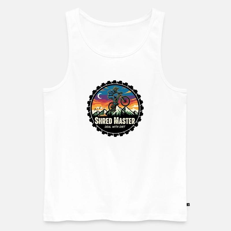 Shred Master Dirt MTB Sunset - Männer Premium Bio Tank Top - Weiß