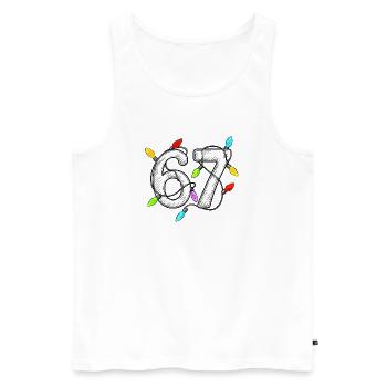 67 Fairy Lights - Men's Premium Organic Tank Top - white - Front - AI Model Male 178 light (178cm)