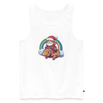 Noël du Père Noël des armadillos - Débardeur bio Premium Homme - blanc - Devant - Michal (187cm)