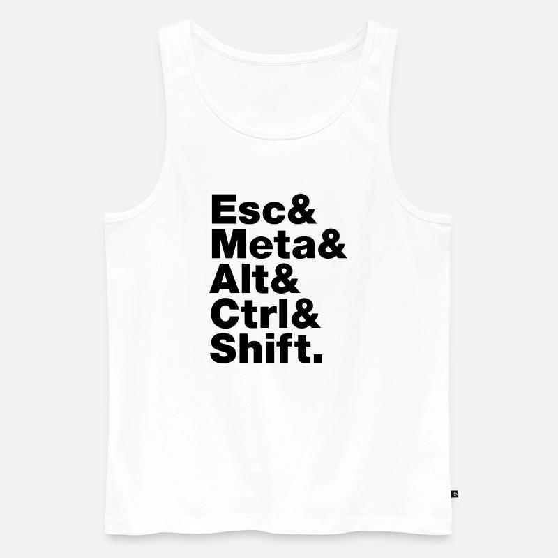 Esc & Meta & Alt & Strg & Shift - Männer Premium Bio Tank Top - Weiß