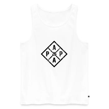 Dad 26 - Father 2026 - Gift - Men's Premium Organic Tank Top - white - Front - Michal (187cm)