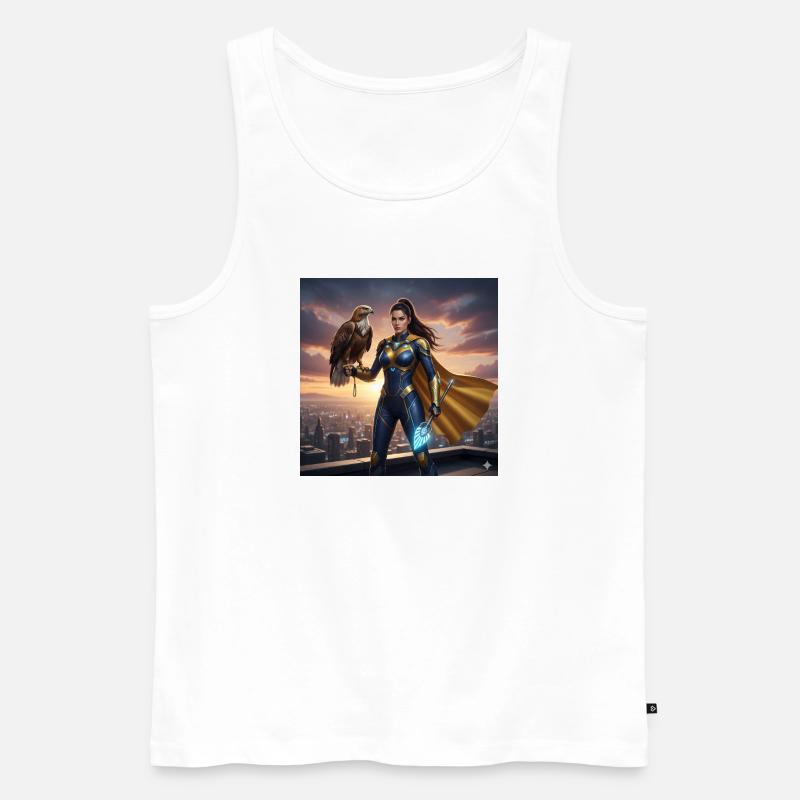 Urban Eagle Heldin - Männer Premium Bio Tank Top - Weiß