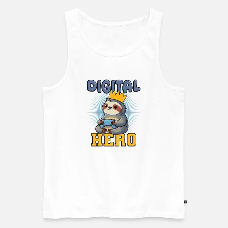 Faultier gaming - Männer Premium Bio Tank Top - Weiß