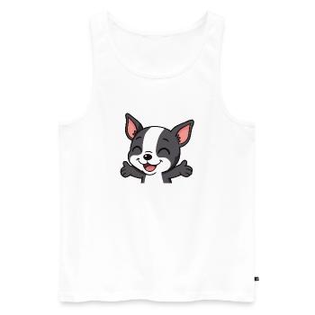 Boston - Câlins - Débardeur bio Premium Homme - blanc - Devant - Michal (187cm)