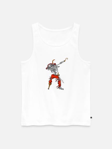 Piratenskelett-lustiges Halloween-Kostüm abpuppen - Männer Premium Bio Tank Top - Weiß