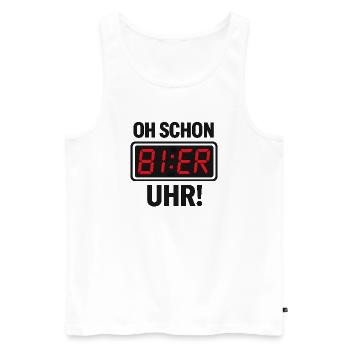 Lustiges Bier-Uhr Spruchmotiv - Männer Premium Bio Tank Top - Weiß - Vorne - Michal (187cm)