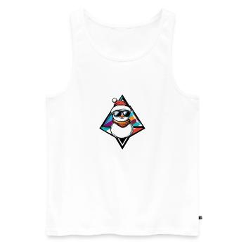 Schneemann mit Sonnenbrille Comic - Männer Premium Bio Tank Top - Weiß - Vorne - AI Model Male 178 light (178cm)