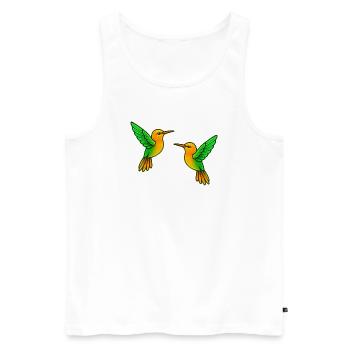Doppelte Kolibri Farbenspiel - Männer Premium Bio Tank Top - Weiß - Vorne - Michal (187cm)