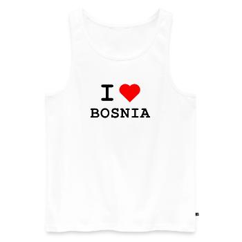 I love Bosnia - Ich liebe Bosnien - Männer Premium Bio Tank Top - Weiß - Vorne - AI Model Male 178 light (178cm)