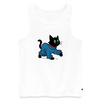 Meeko im übergroßen Pullover - Männer Premium Bio Tank Top - Weiß - Vorne - AI Model Male 178 light (178cm)