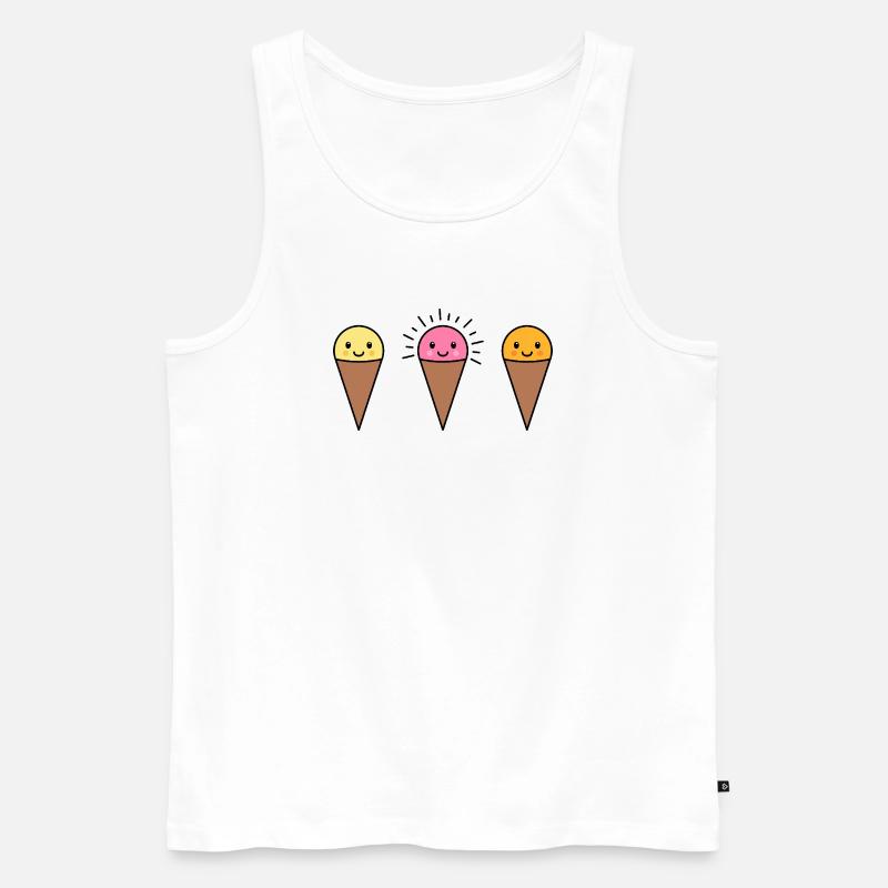 Kawaii Eis in der Waffel - Männer Premium Bio Tank Top - Weiß
