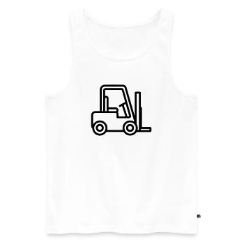 Chariot élévateur - Débardeur bio Premium Homme - blanc - Devant - AI Model Male 178 light (178cm)