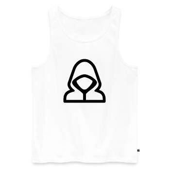 Hacker - Männer Premium Bio Tank Top - Weiß - Vorne - AI Model Male 178 light (178cm)