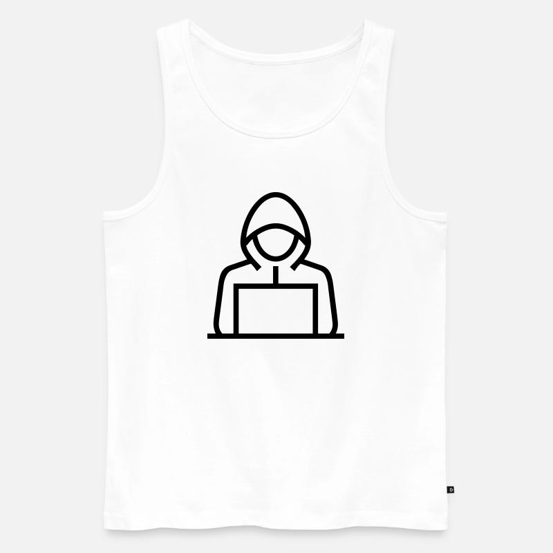 Hacker - Männer Premium Bio Tank Top - Weiß