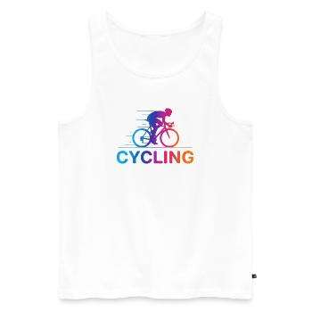 Vibrant Cycling Gradient - Men's Premium Organic Tank Top - white - Front - AI Model Male 178 light (178cm)