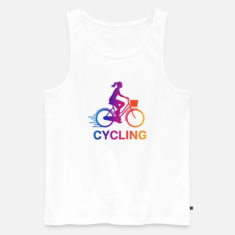 Rainbow Gradient Cyclist - Männer Premium Bio Tank Top - Weiß